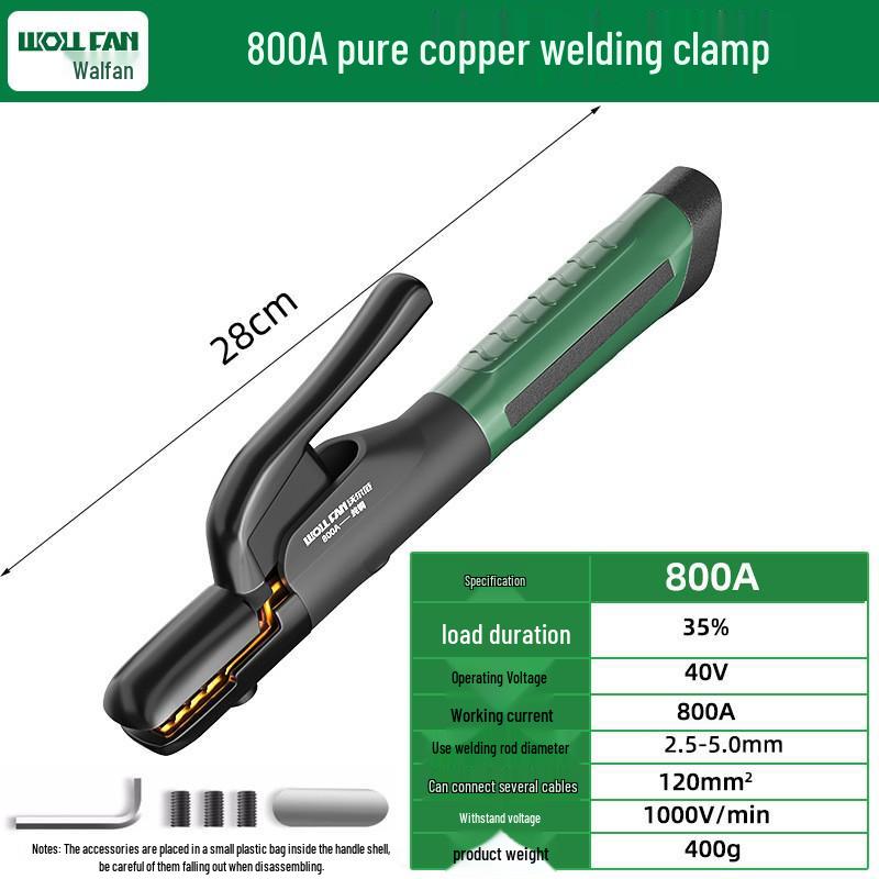 800A Pure Copper Electric Welding Pliers: High-Temperature Resistant, Burn-Proof, Drop-Resistant, Heavy-Duty Clamp