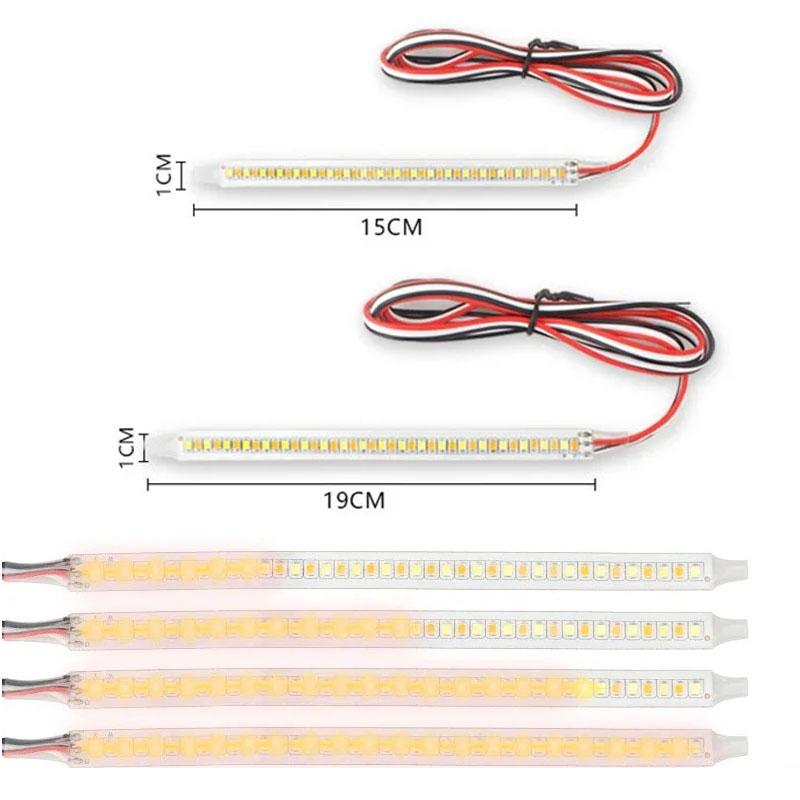 2Pcs Car Rearview Mirror Indicator Lamp DRL Streamer Strip Flowing Turn Signal Lamp Auto Headlight Strip Car Lighting 12V