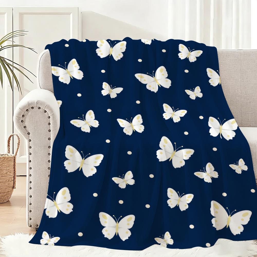 Cute Retro Animal Floral Pattern Throw Lightweight 240G Flannel Blanket Soft Skin-Friendly For Summer Cooling