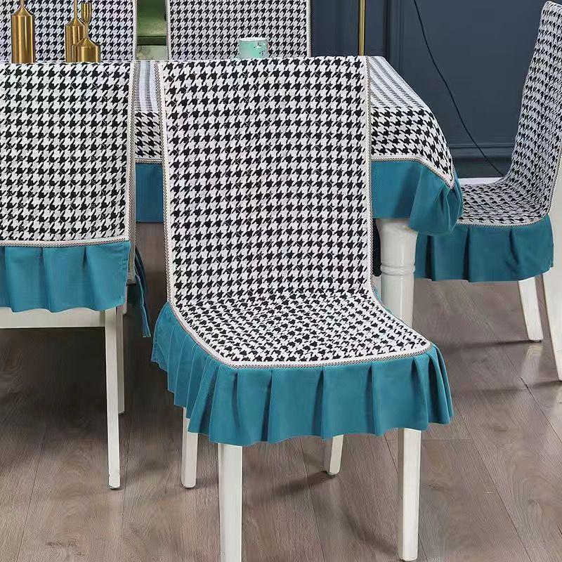 Luxuriöses Esszimmer-Set mit Tischdecke & Stuhlbezügen - Modernes integriertes Design, Verdickte Polster, Maßgeschneiderte Passform