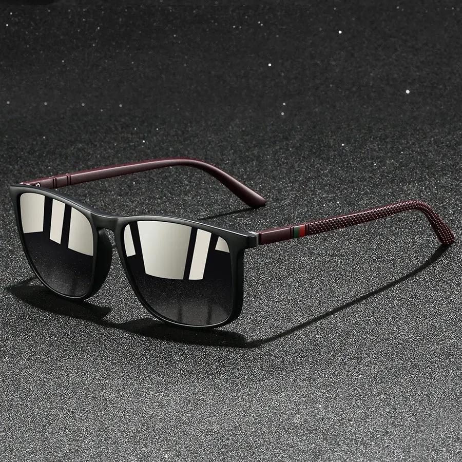 Fashion Vintage Square Sunglasses For Men Women Colorful Stripes UV400 Eyewear Driving Fishing Brand Designer