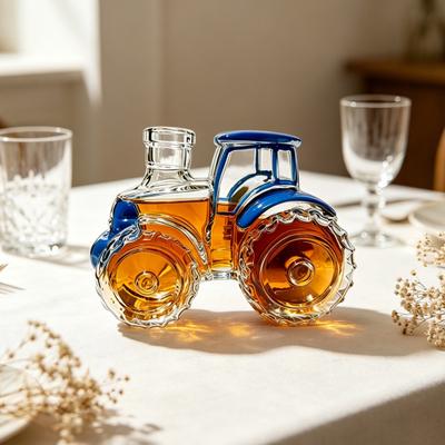 Tractor-Shaped Whiskey Bottle, Vehicle Shaped Whiskey Glass Container, Decorative Wine Decanter Liquor Flask for Home Kitchen Bar