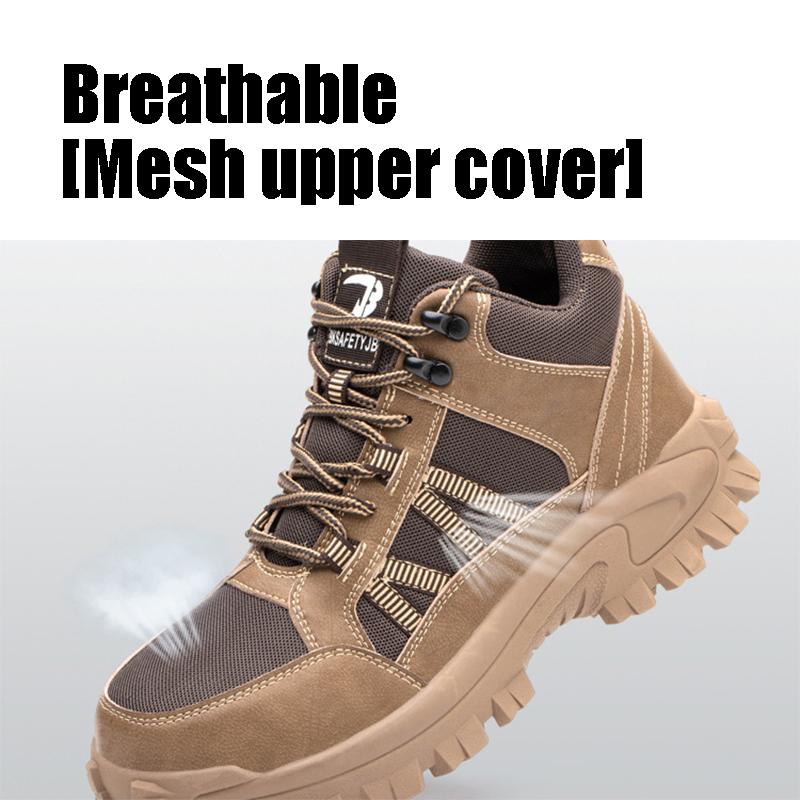 Labor Protection Shoes Men's Anti-smashing and Stab-proof Four Seasons Fashionable High-top Safety Shoes