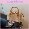 Borsa a Mano Intrecciata da Donna con Chiusura a Coulisse per Vacanze Estive al Mare