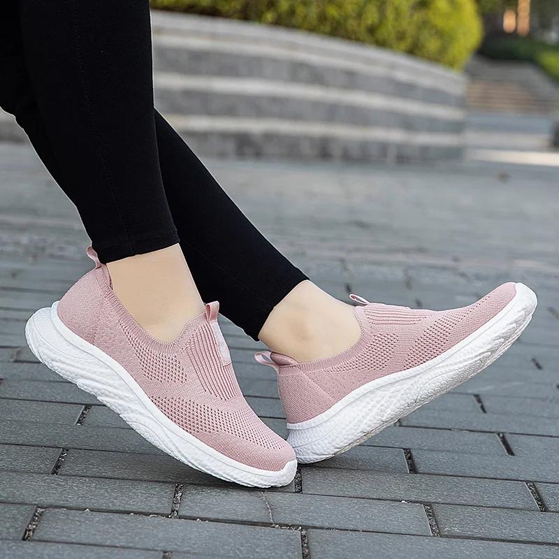 BKQU  Men Slip On Sneaker Casual Loafers Shoes Walking Trainers Women Socks Breathable Lightweight Flats Fitness Driving