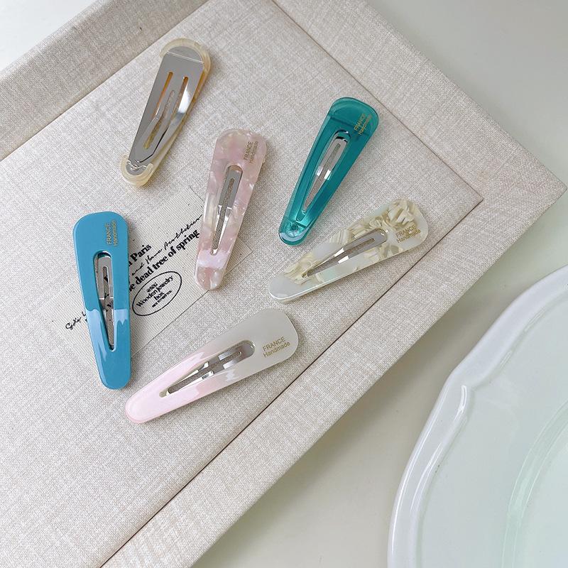 Ins  Simple 5.5cm Candy Colorful  Fringe Clip Exquisite Fashion Acetate Duckbill Clip Hair Accessories For Woman Girls