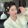 5pcs Elegant Golden Flower Hair Forks Hairstyle Tools Wave Zinc Zinc Alloy Barrettes  Bridesmaid