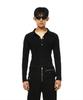MORE THAN BLACK Snap Collar Long Sleeve
