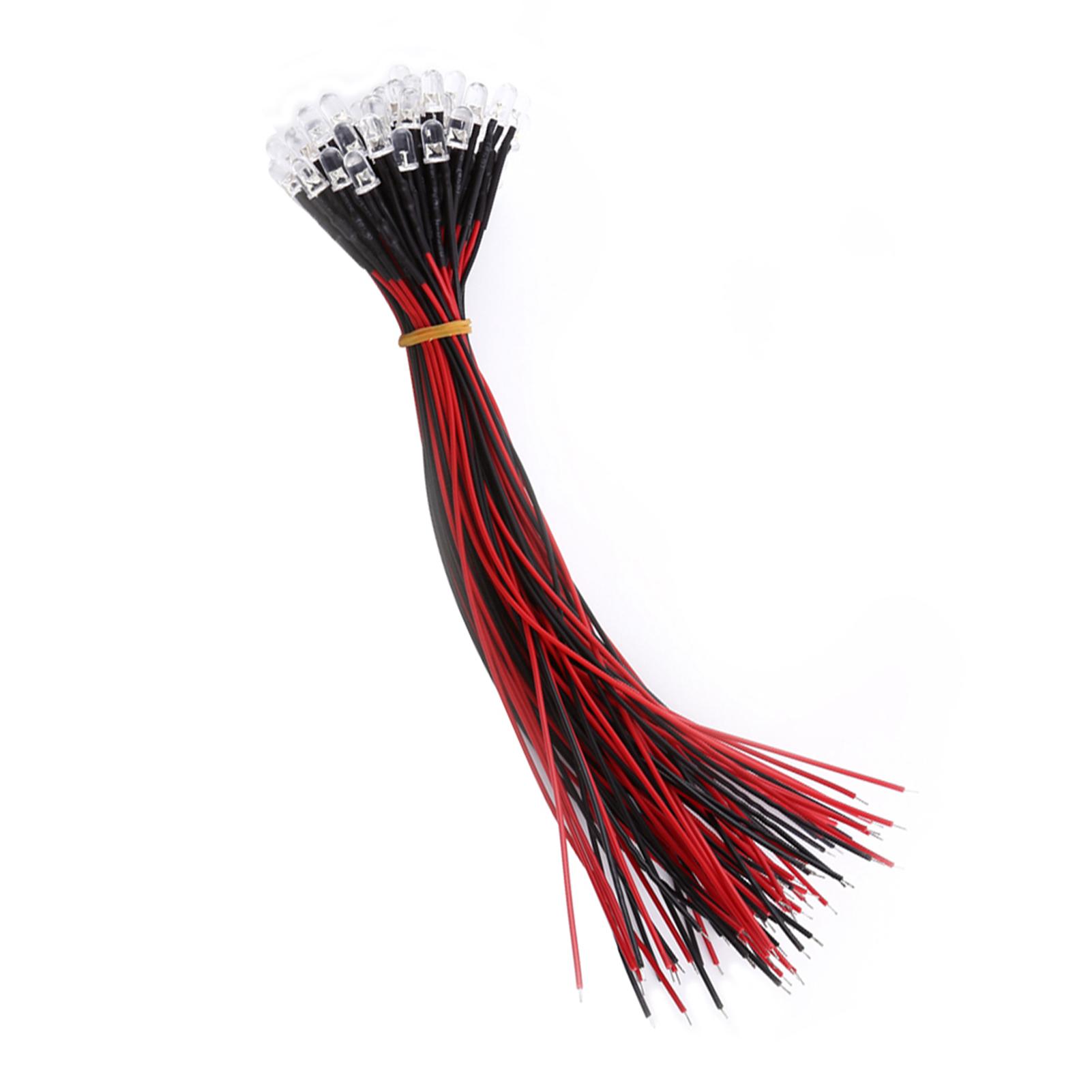 

50 шт. Попередньо підключені DC 912 В 3 5 10 мм водяні прозорі світлодіоди Білий Червоний Синій Зелене світло