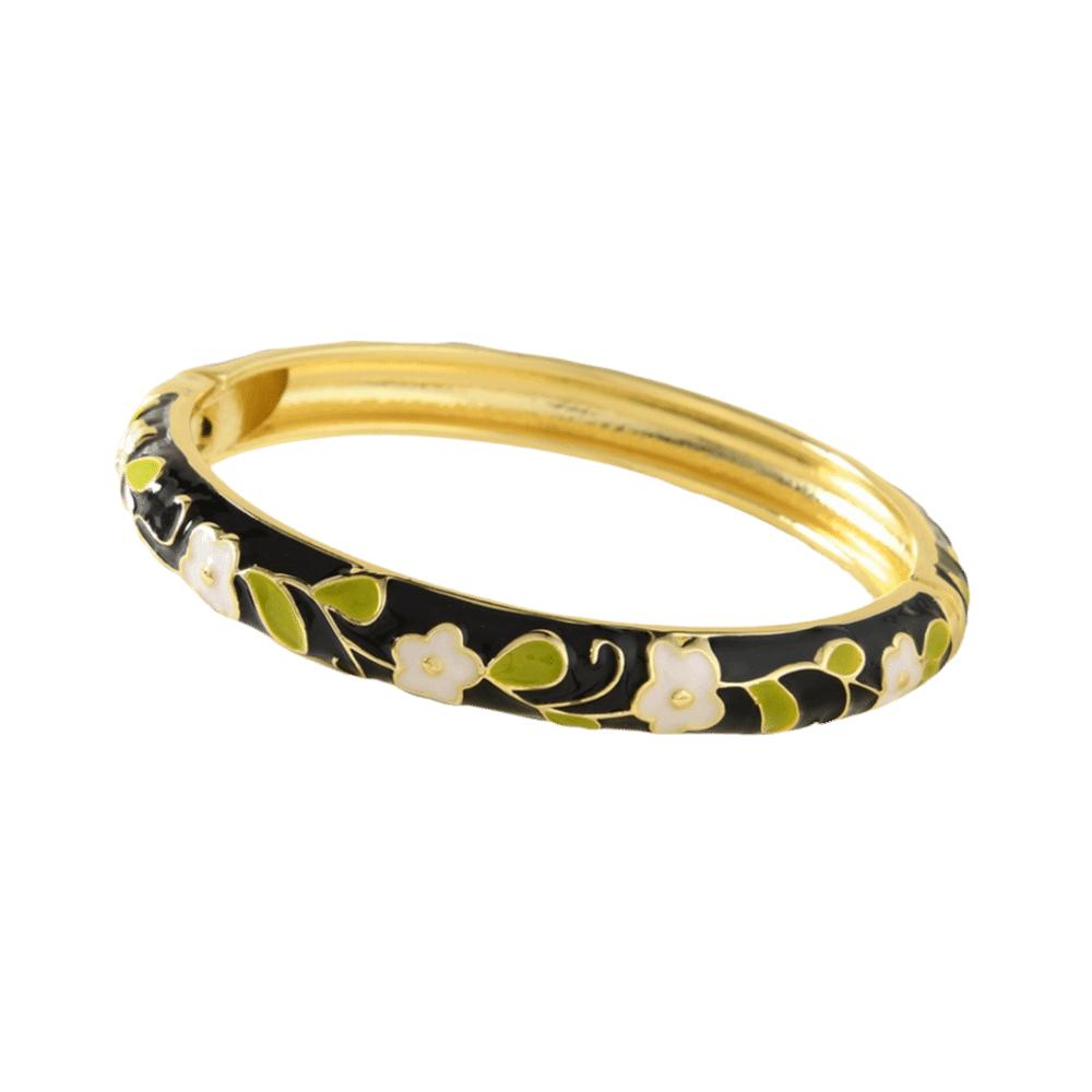 Floral Motifs Cloisonne Bangle Zinc Zinc Zinc Alloy Dropped Glaze Bracelet  Party Jewelry
