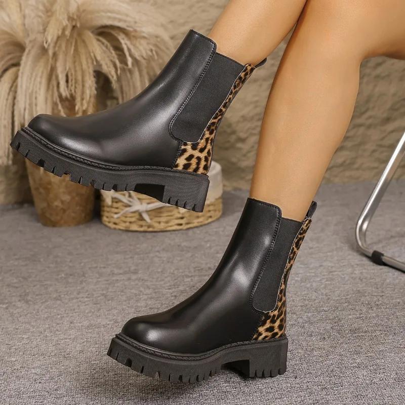Fashion Ladies Shoes 2025 Fashion Mid-Calf Women's Boots New Leopard Print Modern Boots Women Plus Size Best Seller Shoes for Women