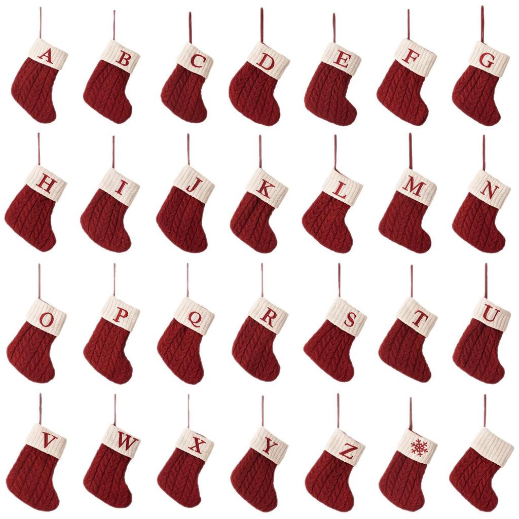 Cute Christmas Knitted Wool Stockings - Festive Tree Ornaments and Decorative Props