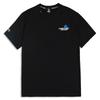 CORALIAN Runoff Blue Rose Mesh Cotton Short Sleeve T-Shirt Black