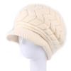 Knitted Fur Rabbit Fashionable Trendy Beanie Warm Keep Lined Fur Plush Hat Winter Women Hats For Woman Outdoor Coldproof Cap