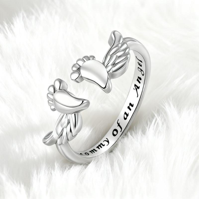 Graceful Angel Wing Shaped Rings With Flexible Sizing Option Crafted From Copper For Long Time Beauty