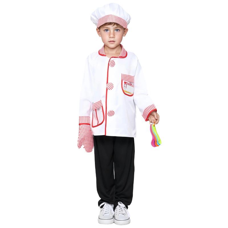 

Chef Costume for Boys Girls Pretend Chef Outfit for Carrer Day Halloween 100th Day of School Birthday Gift 140-150cm