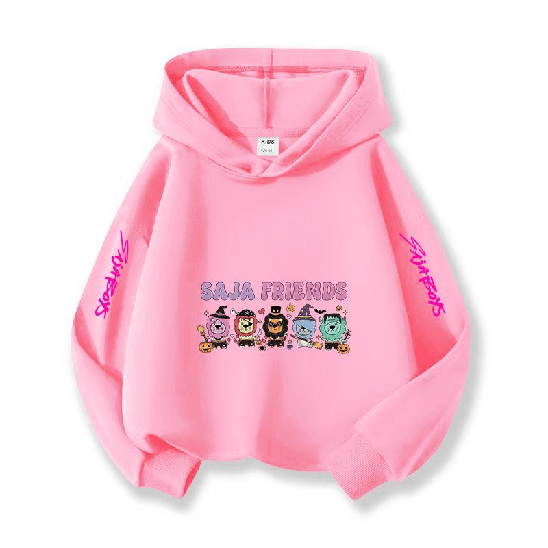 Kpop Korean Style Christmas Holiday Casual Children's Hooded Sportswear Halloween Witch Hunting Fan Fashion Girl Top