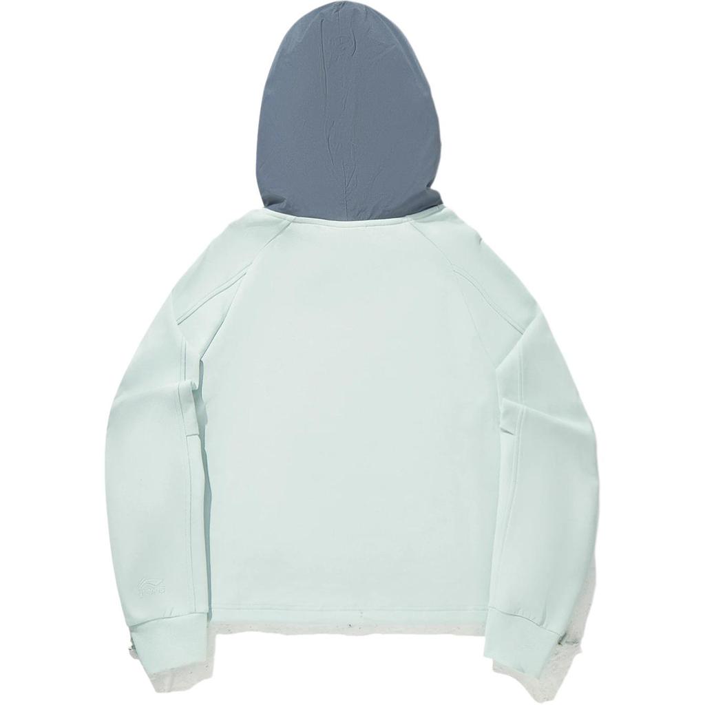 Li Ning Sweatshirts Women's Light Blue Gray Hooded Moderate Regular AWDVD56-4