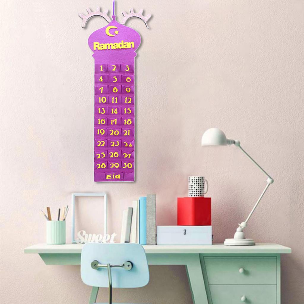 Eid Advent Calendar Hanging Storage Bag Party Decor