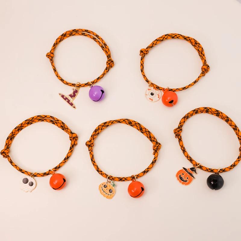 Halloween Pet Collars, Hand Woven Pumpkin Ornaments, Dog and Cat Collars