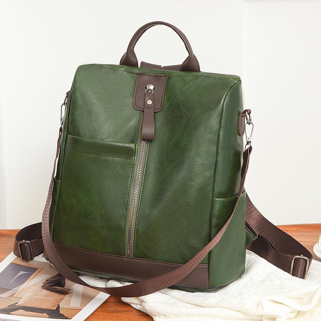 Sac à dos en cuir souple pour femme, sac à dos antivol multifonction