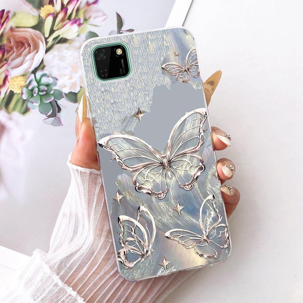 Transparent For Huawei Y5p Case DRA-LX9 Cute Cat Fashion Butterfly Funny Cool Painted Bumper Cover For Huawei Y5 P Casing