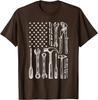 Tools American Flag Graphic Tee Men Mechanic Craftsman Vintage Cotton T-Shirt
