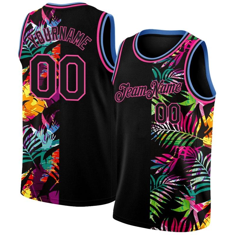Canottiere Color Block con Nome e Numeri Personalizzati per Uomo, Maglie da Basket, T-shirt Stampate in 3D, Canottiere Sportive Estive Larghe con Scollo a O