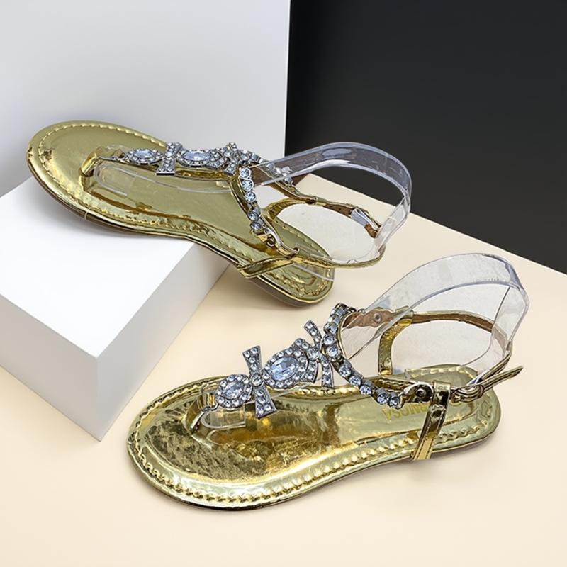 Fashion 2025 Sandals Ladies Shoes Summer Flip Flops Platform Women's Heels New Fashion Corrective Girls Rhinestone Gladiator Beach Flat