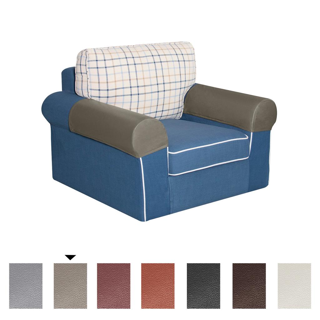 Elastic 2pc/set PU Leather Sofa Covers Waterproof Sofa Armrest Couch Covers For Couch Chair Arm Protectors Slipcover Stretchy