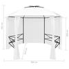 VidaXL Chapiteau de jardin avec rideaux 360x312x265 cm Blanc 180 g/m²