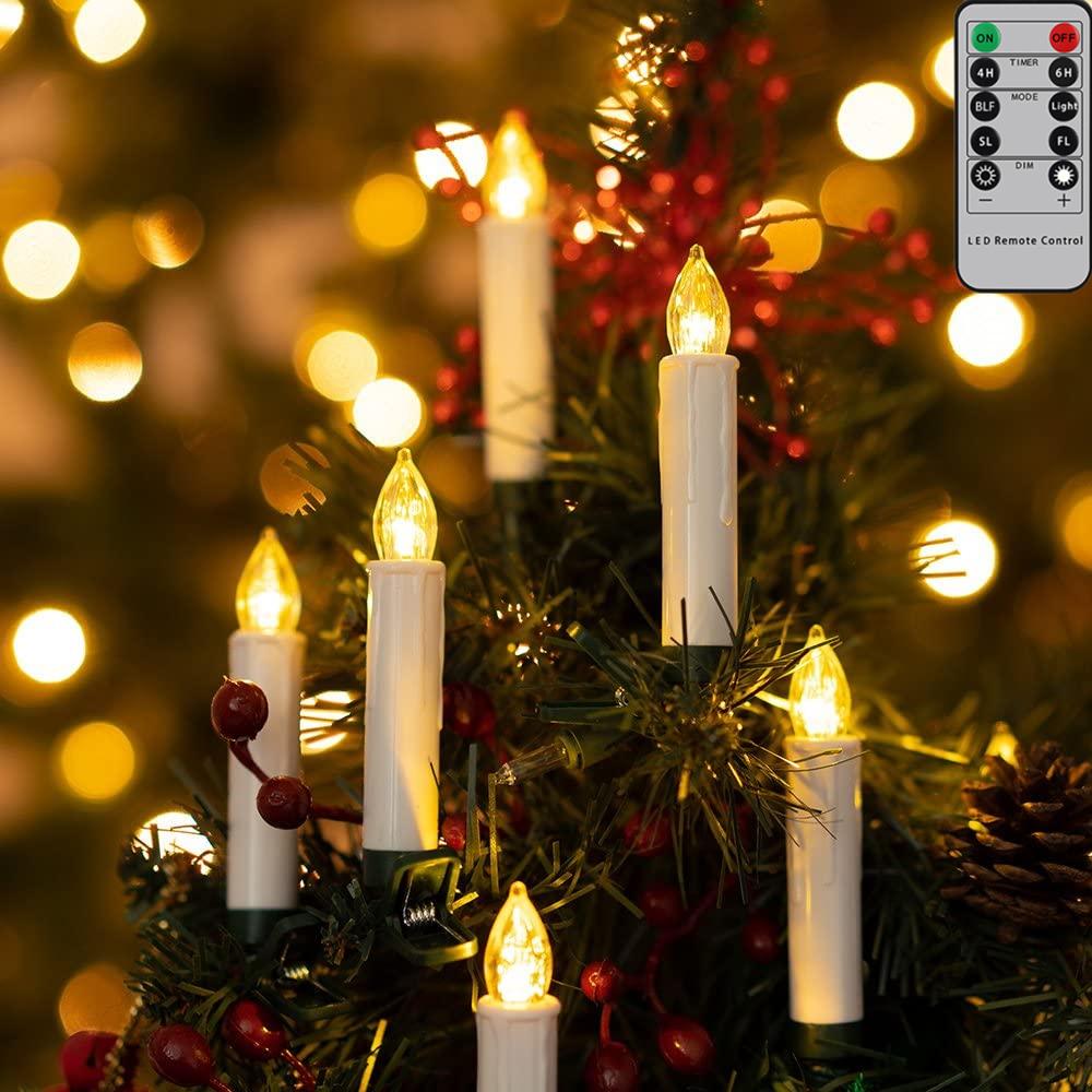 Home Decoration 10Pcs Led Flameless Candle with 4h/6h Timer Remote Candle Flashing Fake Electronic Candles for Wedding Christmas