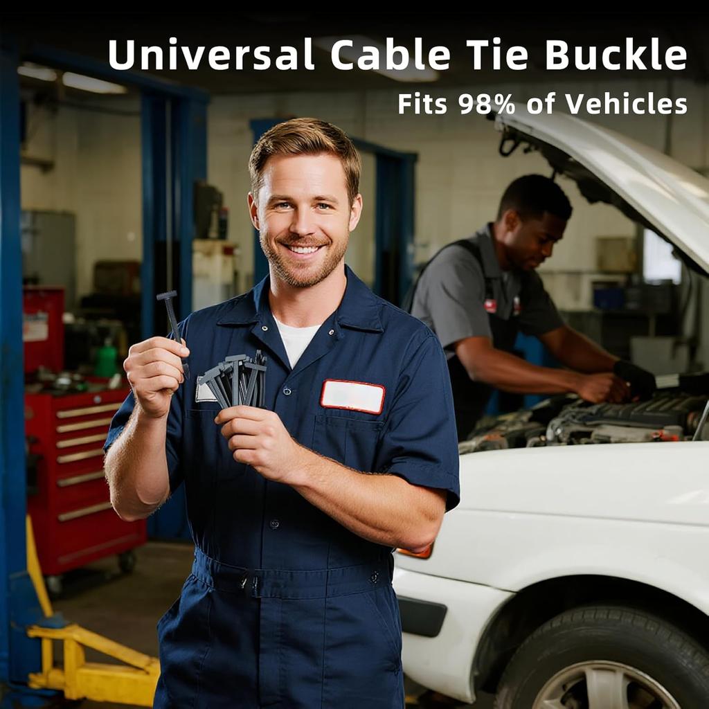 100PCS Nylon Universal Cable Tie Buckle Zip Ties - Heavy Duty Self-Locking Cable Tie Buckles Clips For Car Auto Bumper Fender Repairs, Multipurpose