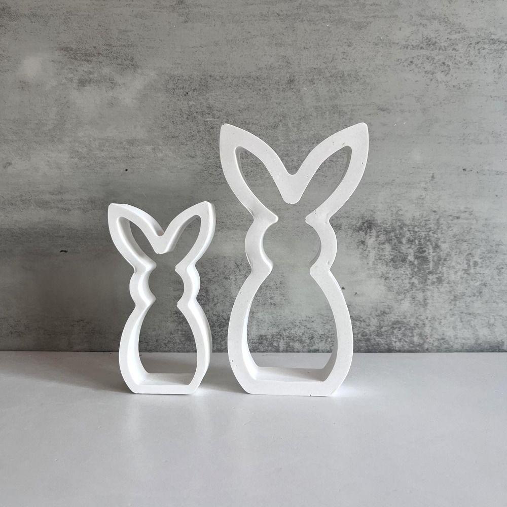 Handmade Easter Bunny Candle Mold Hollow Out Candle Holder Plaster Mold  Party Favors