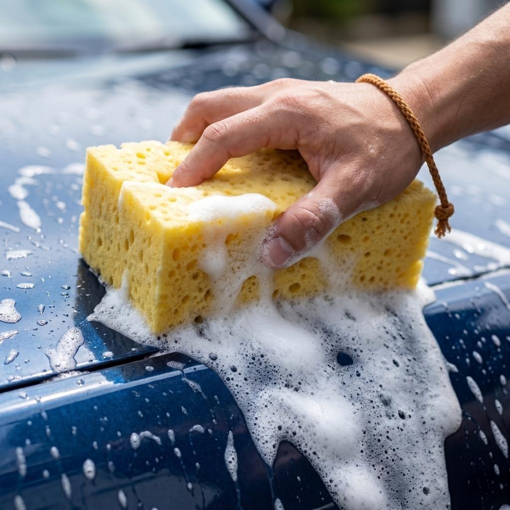 High-Foaming Car Wash Sponge Thickened Large Size 21x11x8cm Durable Soft Cleaning Sponge for Vehicle Surface Care and Maintenance
