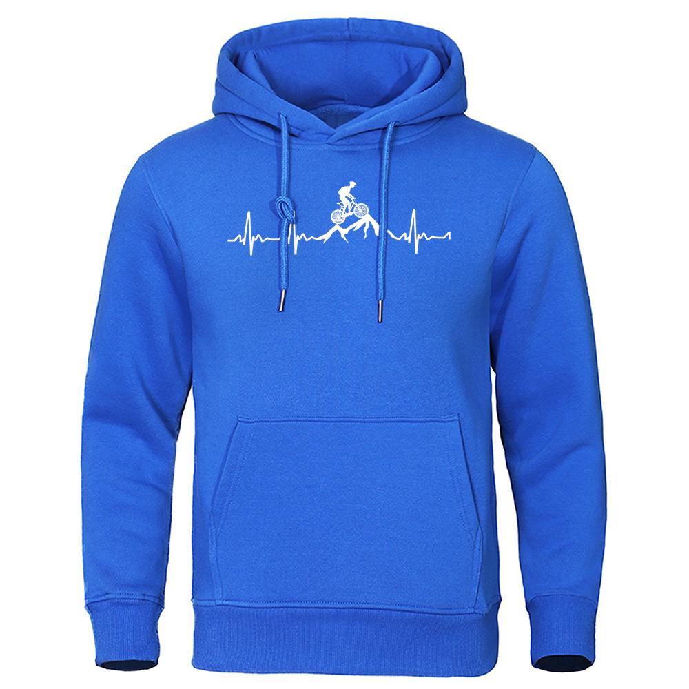 Mountain Bike Heartbeat Funny Mtb Dirt Bike Men'S Hoodie Fashion Daily Hoodies Quality Fashion Clothing Vintage Loose Clothes