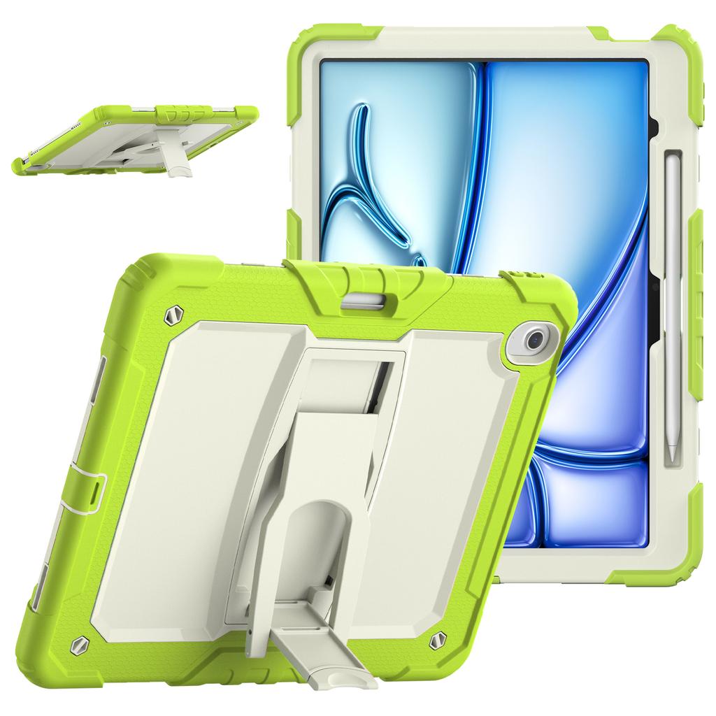 For iPad Air 13 (2025)/(2024) Case PC+Silicone Kickstand Pen Slot Tablet Cover with Shoulder Strap