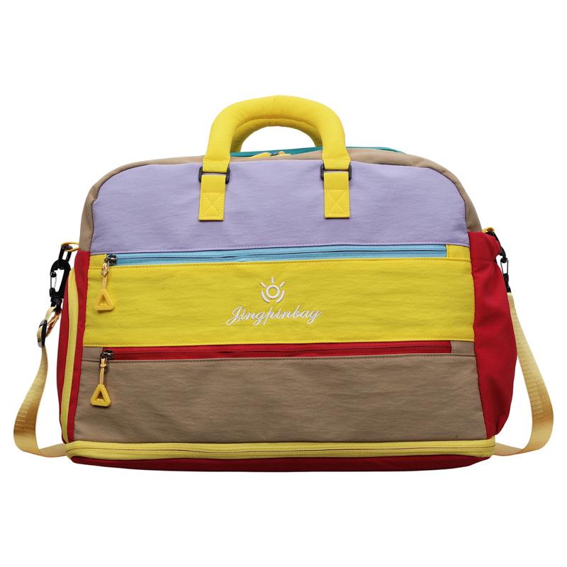 Women's High-End Color Block Fitness and Travel Bag - Large Capacity, Handheld, Perfect for Commutes and Business Trips