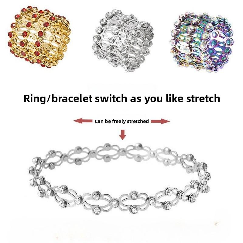 Douyin Internet celebrity with the same telescopic ring, a two-wear new creative magic telescopic ring deformable copper bracelet
