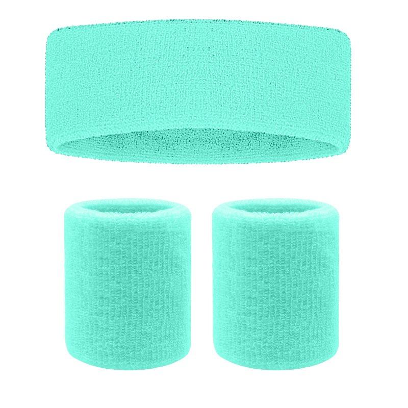 Exercise and fitness cycling basketball badminton breathable and sweat-absorbent headband hand protection wrist protection headband set