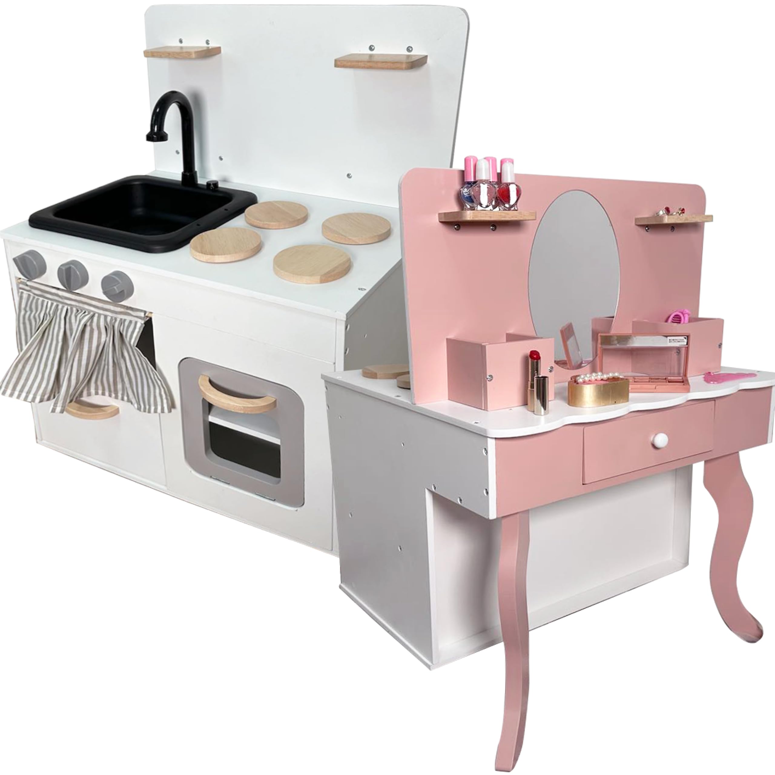 Popular YouTen Dresser Play Kitchen Reversible Original Design Wooden Interior Play Kitchen Set Toy Pretend Play Birthday Food Stall Toy Kitchen Study