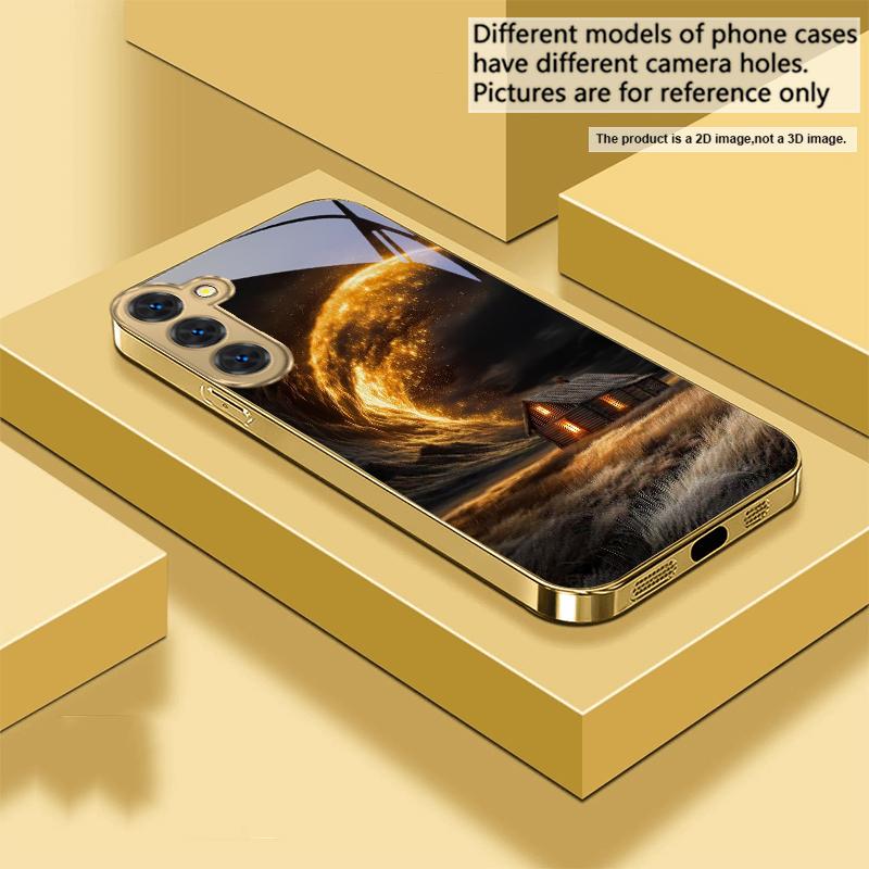 The wilderness of veins For Samsung Galaxy S20 FE S21 S22 S23 Plus S24 Ultra 25Ultra S21+ S9+ S22Plus Golden glass phone case