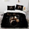 3D Drum Kit Music Instruments Comforter Bedding Set,Duvet Cover Bed Set Quilt Cover Pillowcase,King Queen Size Bedding Set Gift