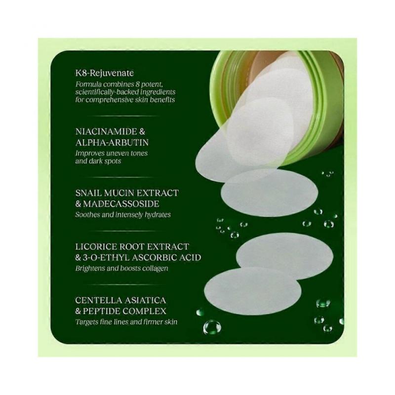Jiyu Korean Skincare Anti-Aging, Dark Spot & Wrinkle Minimizing Toner Pads