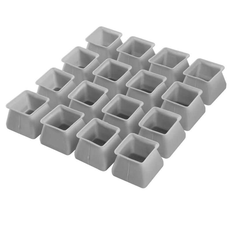 Good-16Pcs Chair Leg Caps Silicone Floor Protector Square Furniture Table Feet Cover Anti-Slip Bottom Chair Pads