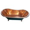 Hammered Clawfoot Copper Bathtub RAL 6004 Blue-Green Exterio