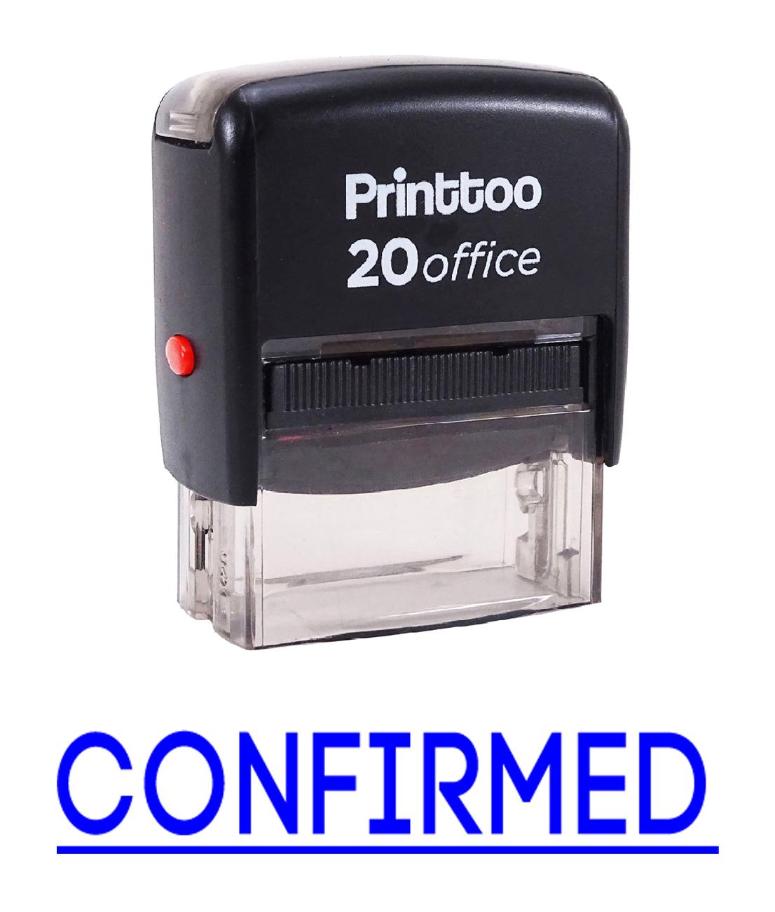 

Printtoo Office Stationary Custom Stamp CONFIRMED Self Inking Rubber 14 mm x 38 mm (Approx) синій
