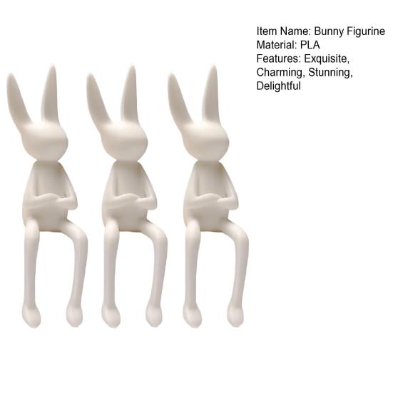 Moderne sitzende Hasenfigur, Osterhasenskulptur für das Wohnzimmer