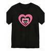 Cute Korean Letter Heart Graphic Print T-Shirt, Women's Casual Short Sleeve Crew Neck Top