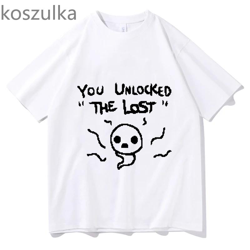 Binding Of Isaac Du hast The Lost freigeschaltet T-Shirt Vintage Grafik T-Shirts Unisex Unisex Mode Klassische O-Ausschnitt Kurzarm T-Shirts